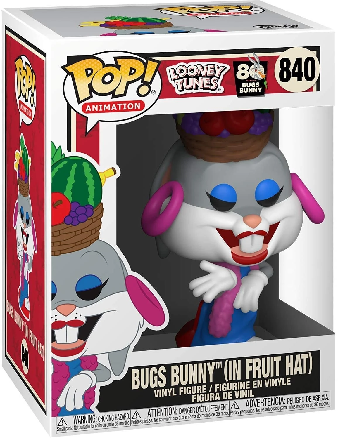 FUNKO Bugs Bunny In Fruit Hat #840 (80th Anniversary) POP! Animation 2 FUNKO Bugs Bunny In Fruit Hat #840 (80th Anniversary) POP! Animation - Image 2