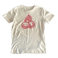 Cherrysh Outline (Vintage White) T-shirt By Kloes