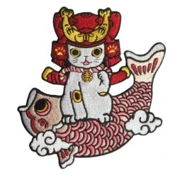 Ohonneko & Koi (Pink) Embroidered Patch By K2TOY