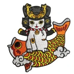 Ohonneko & Koi (Orange) Embroidered Patch By K2TOY