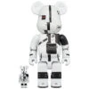 400% & 100% Bearbrick Set - Acronym (White Chrome)