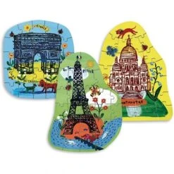 Vilac Eiffel Tower 3 Puzzles By Nathalie Lété -Doll Toy Store image 1876